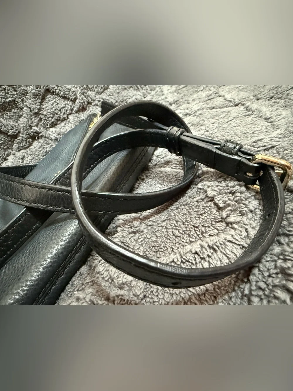 kate spade Black Pebbled Leather Crossbody with Gold Hardware